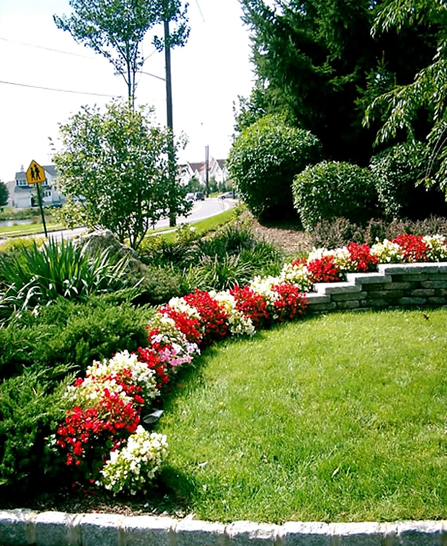 Landscaped edge of Village Pointe