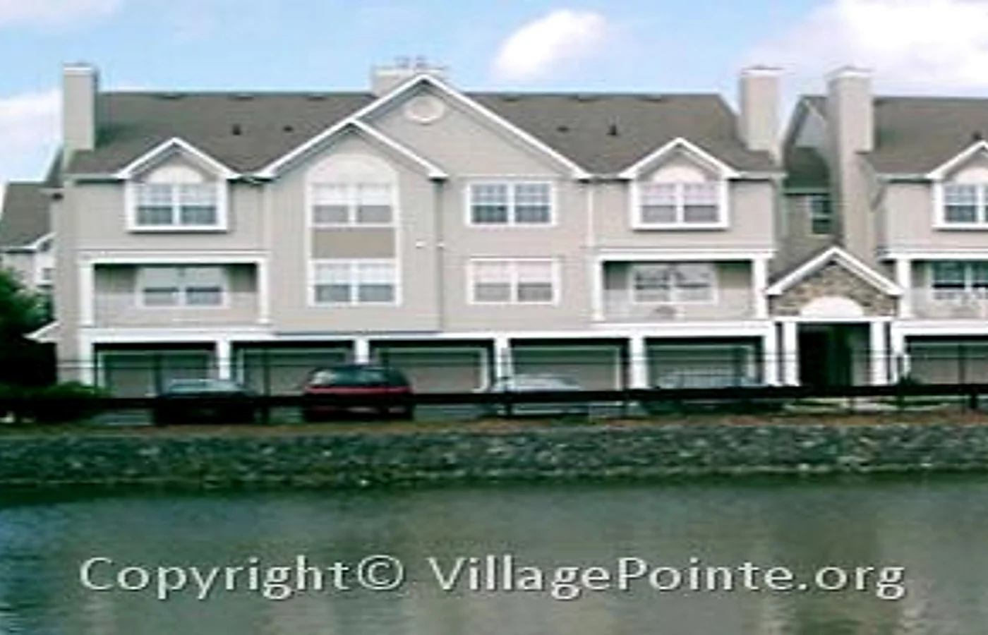 Village Pointe homes beside the water